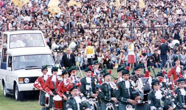 Pope John Paul II addresses the priests and religious men and women of Scotland
