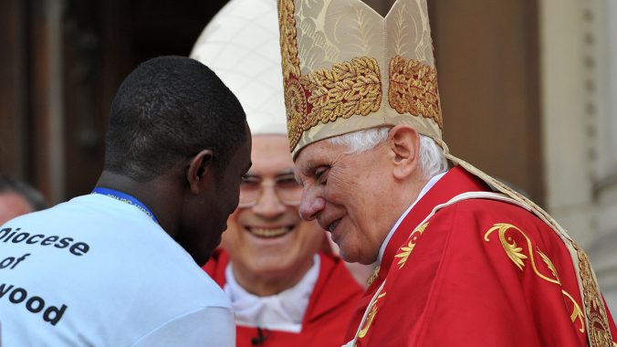 Welcome to Pope Benedict XVI on behalf of the young people